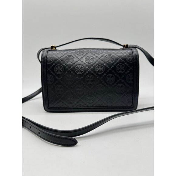 TORY BURCH T monogram leather convertible crossbody bag -BLACK (Has scratch) - Picture 7 of 16